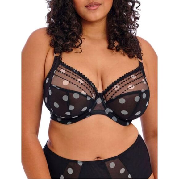 Elomi NWT Matilda Full Figure Underwire Bra Black Dot 38N - Picture 2 of 5